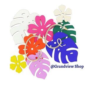 Stella & Dot Color Pop Convertible Floral and Tropical Earrings Rare NWT